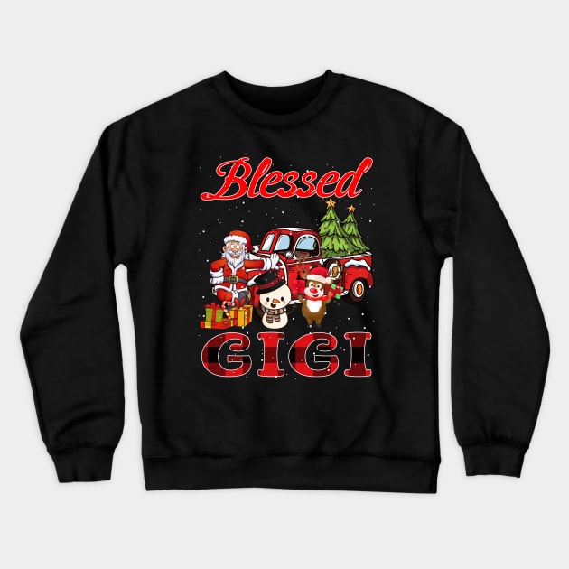 Blessed Gigi Red Plaid Christmas Crewneck Sweatshirt by intelus